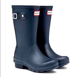 Hunter Original Girls Tall rain boots wellies Navy sz 1